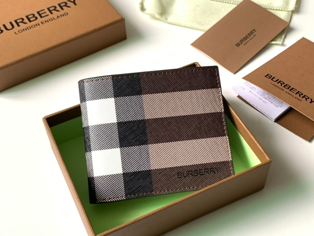 Burberry Check and Leather Bifold Wallet