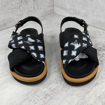 Louis Vuitton Sandals "Black-White-Brown"