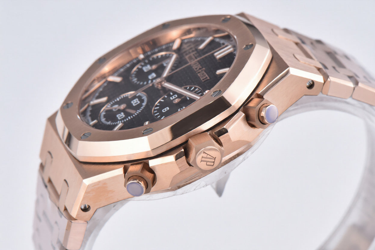 Audemars Piguet Royal Oak Chrono 41mm Rose Gold Black Dial