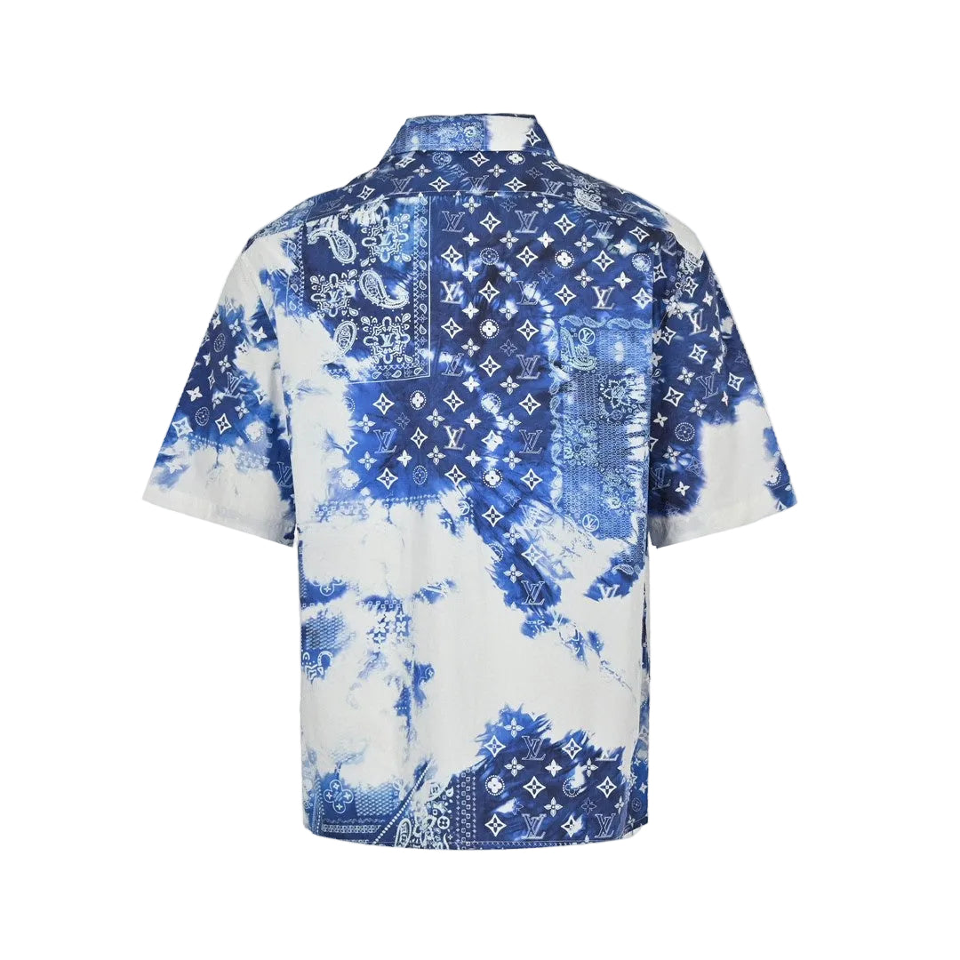 Louis Vuitton Monogram Bandana Short Shirt "Blue-White"