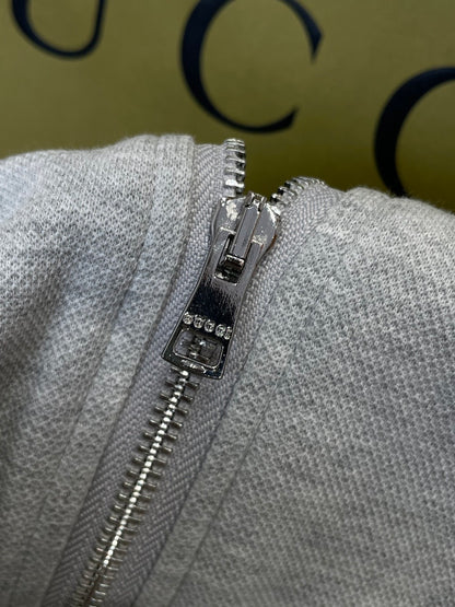 Gucci Cotton Piquet Double Zip Jacket "Grey"
