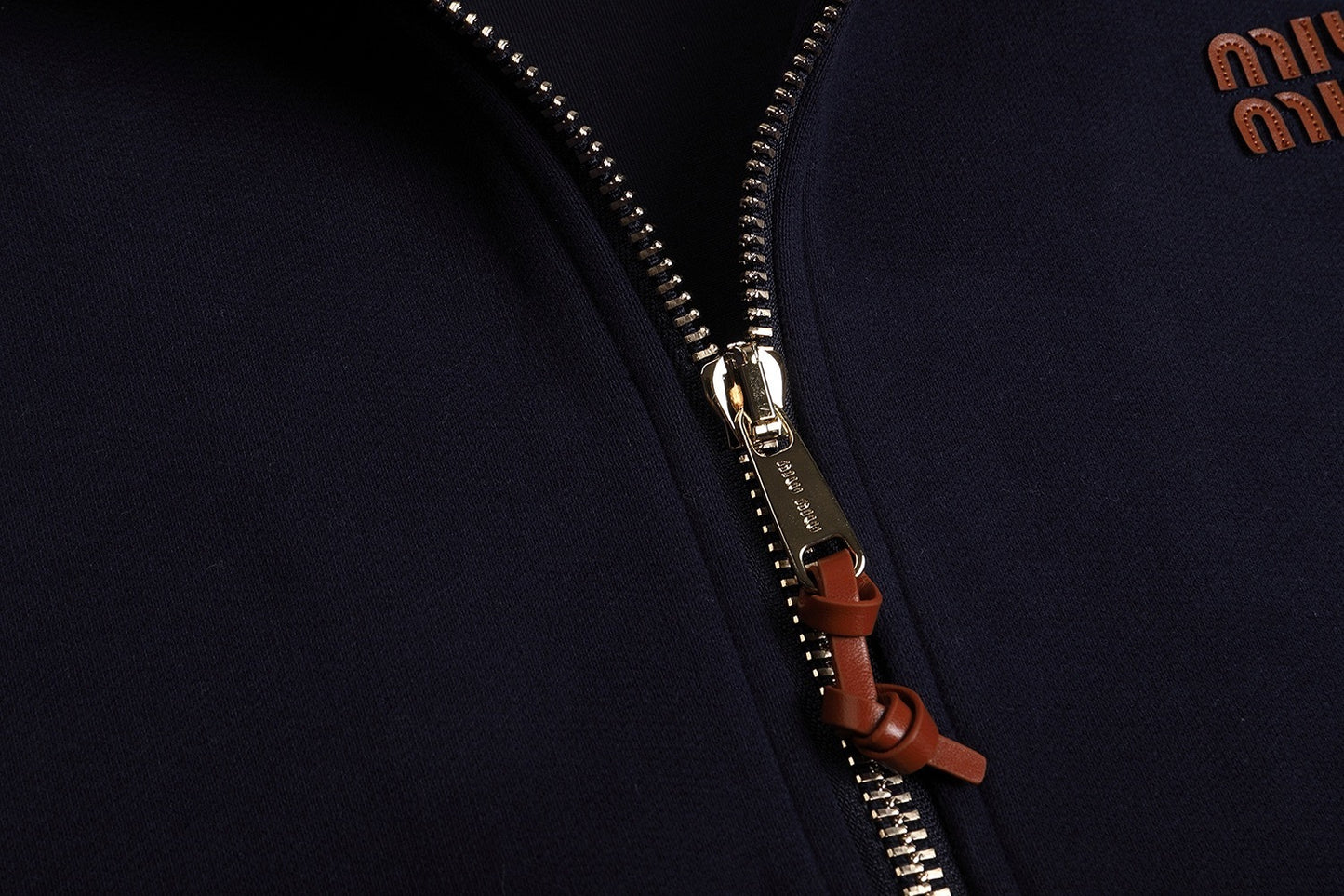 Miu Miu Jersey Zip-up Hoodie "Navy"