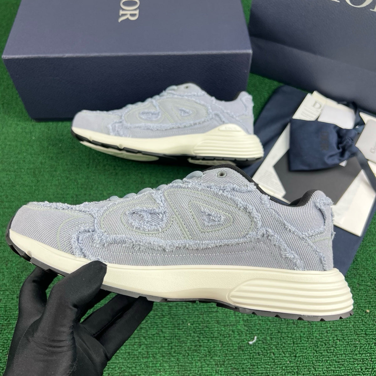 Dior B30 Countdown Sneaker "Blue Fringed Denim-Effect Stonewashed Canvas"