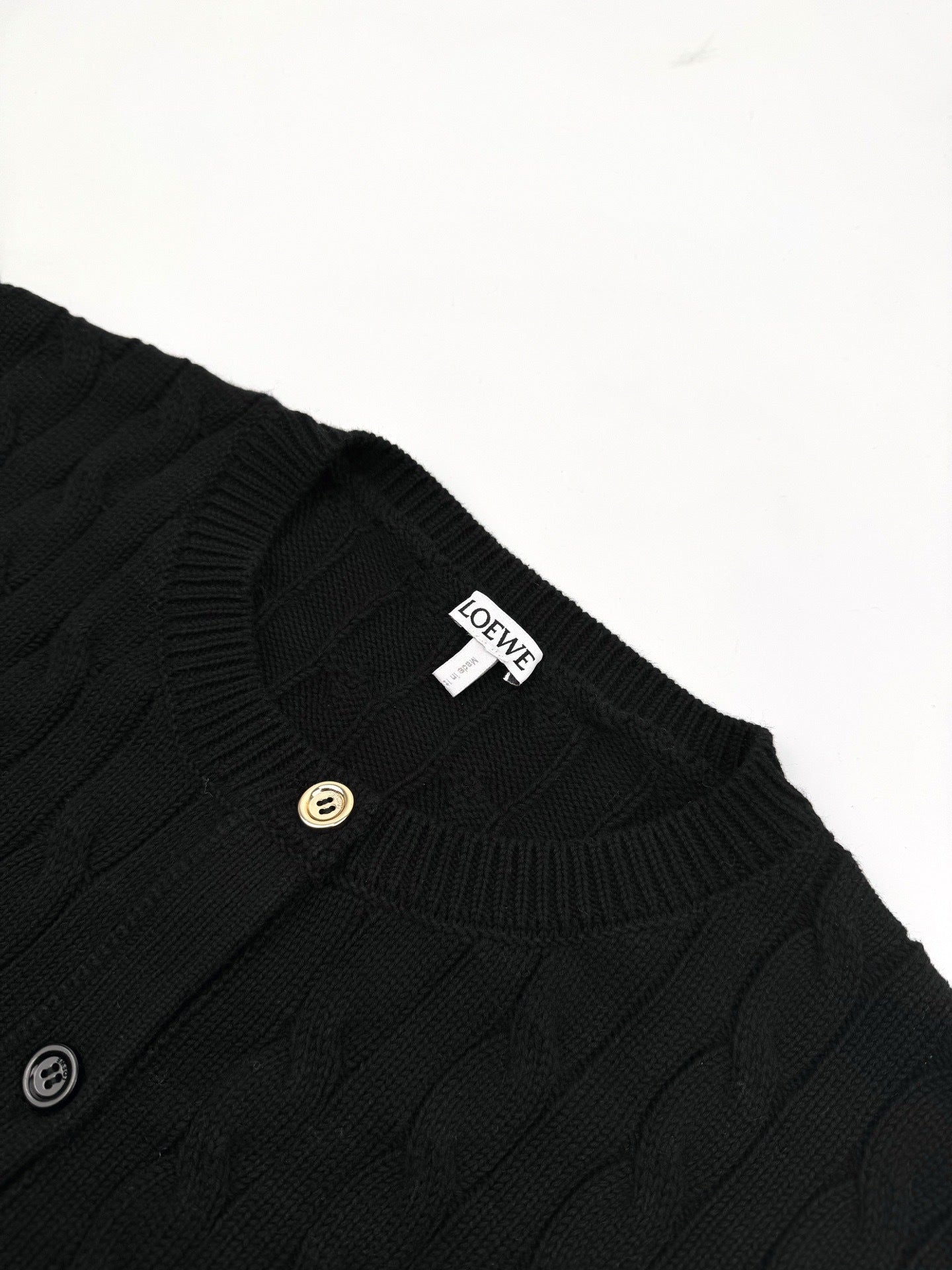 Loewe Anagram Knitted Cardigan "Black"