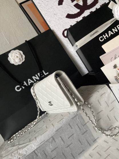 Chanel Quilted Caviar Leather Classic Wallet on Chain
