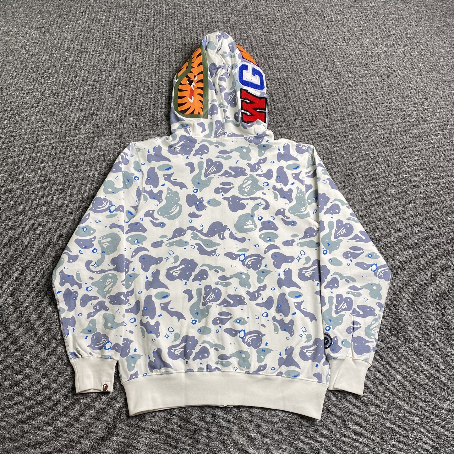 BAPE Space Camo Shark Full Zip Double Hoodie "White Multi"