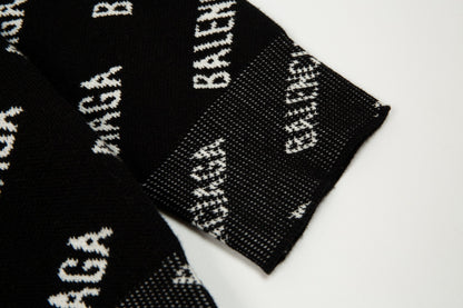 Balenciaga All-Over Logo Sweater "Black-White"