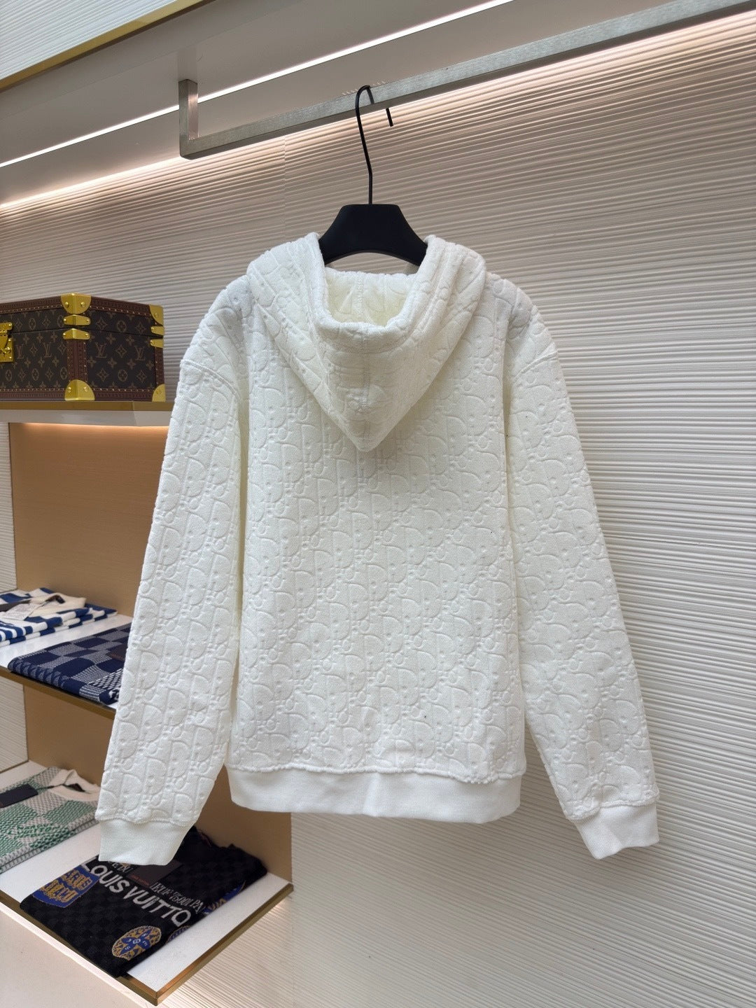 Dior Oblique Hooded Sweatshirt "Off-White Cotton Fleece"