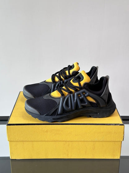 Fendi Tag Sneaker "Black-Yellow-Grey"