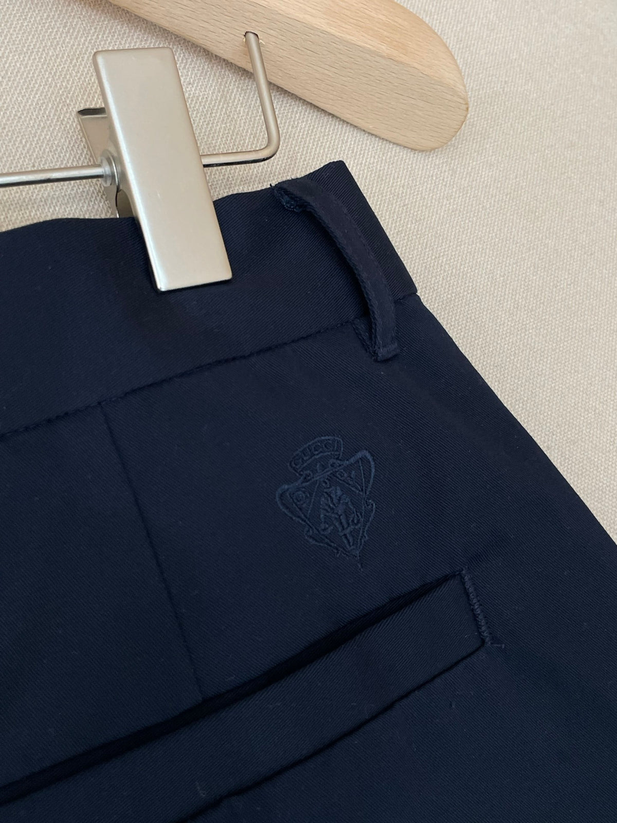 Gucci Cotton Twill Pants with Embroidery "Dark Blue"
