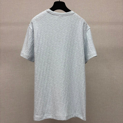 Dior Oblique T-Shirt "Baby Blue Terry Cotton Jacquard"