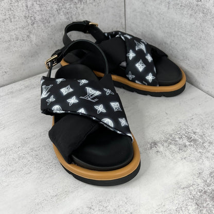 Louis Vuitton Sandals "Black-White-Brown"