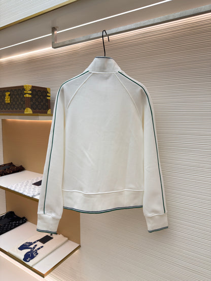 Burberry Nylon Cotton Tennis Jacket "Chalk White"