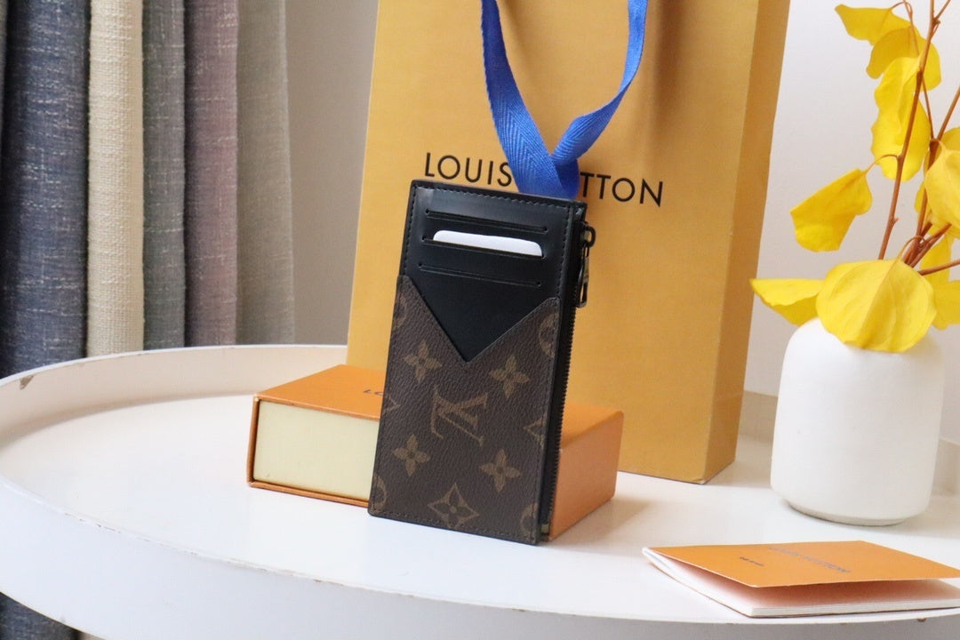 Louis Vuitton Coin Card Holder "Monogram Macassar Canvas"