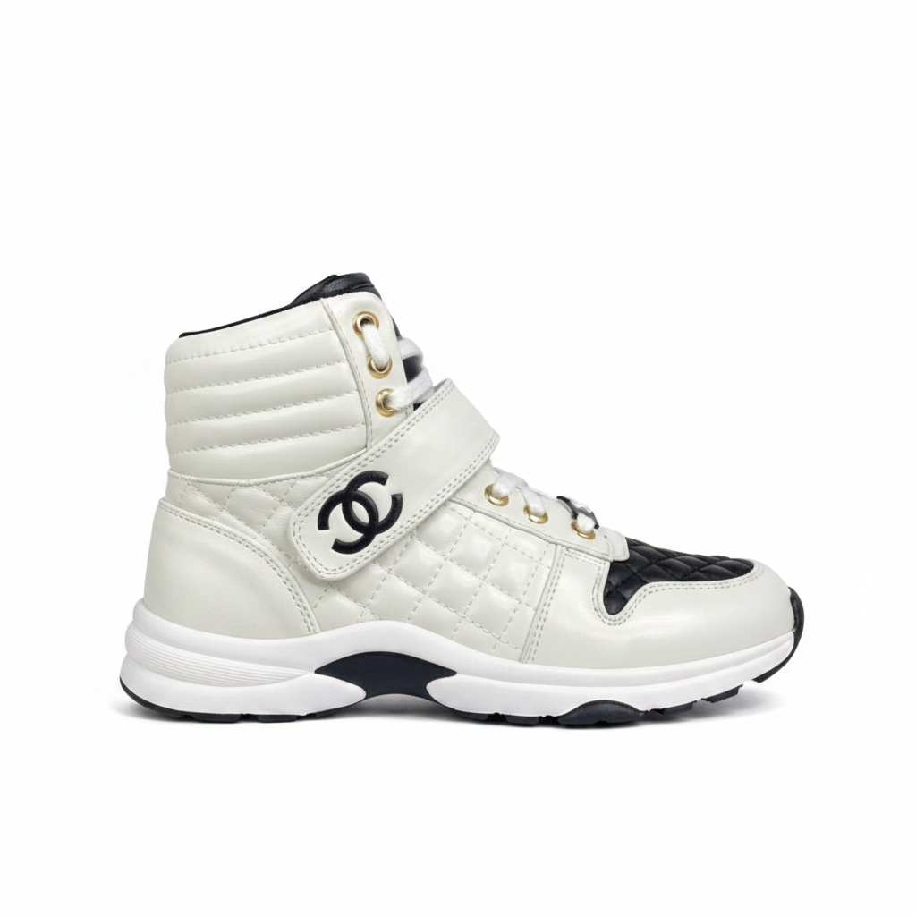 Chanel Interlocking CC High-Top Strap "White-Black"