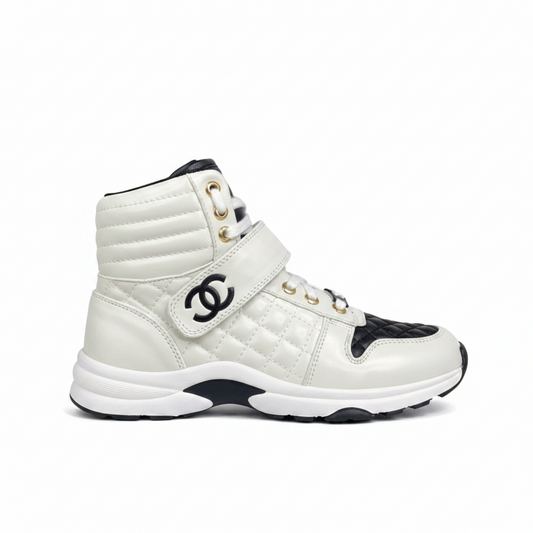 Chanel Interlocking CC High-Top Strap "White-Black"