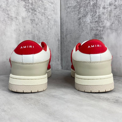 Amiri Skel Top Low "White Red Chenille"
