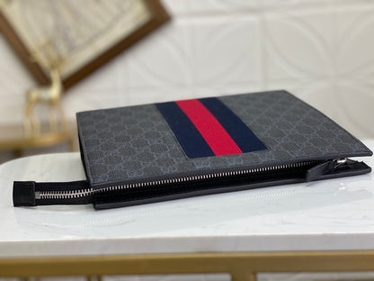 Gucci GG Supreme Sherry Line GG Web Pouch