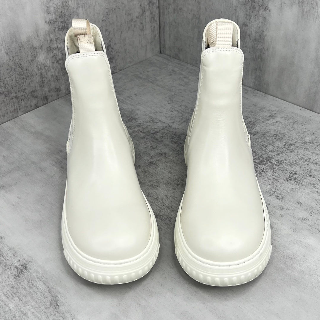 Dior D-Racer Chelsea Ankle Boots "White"