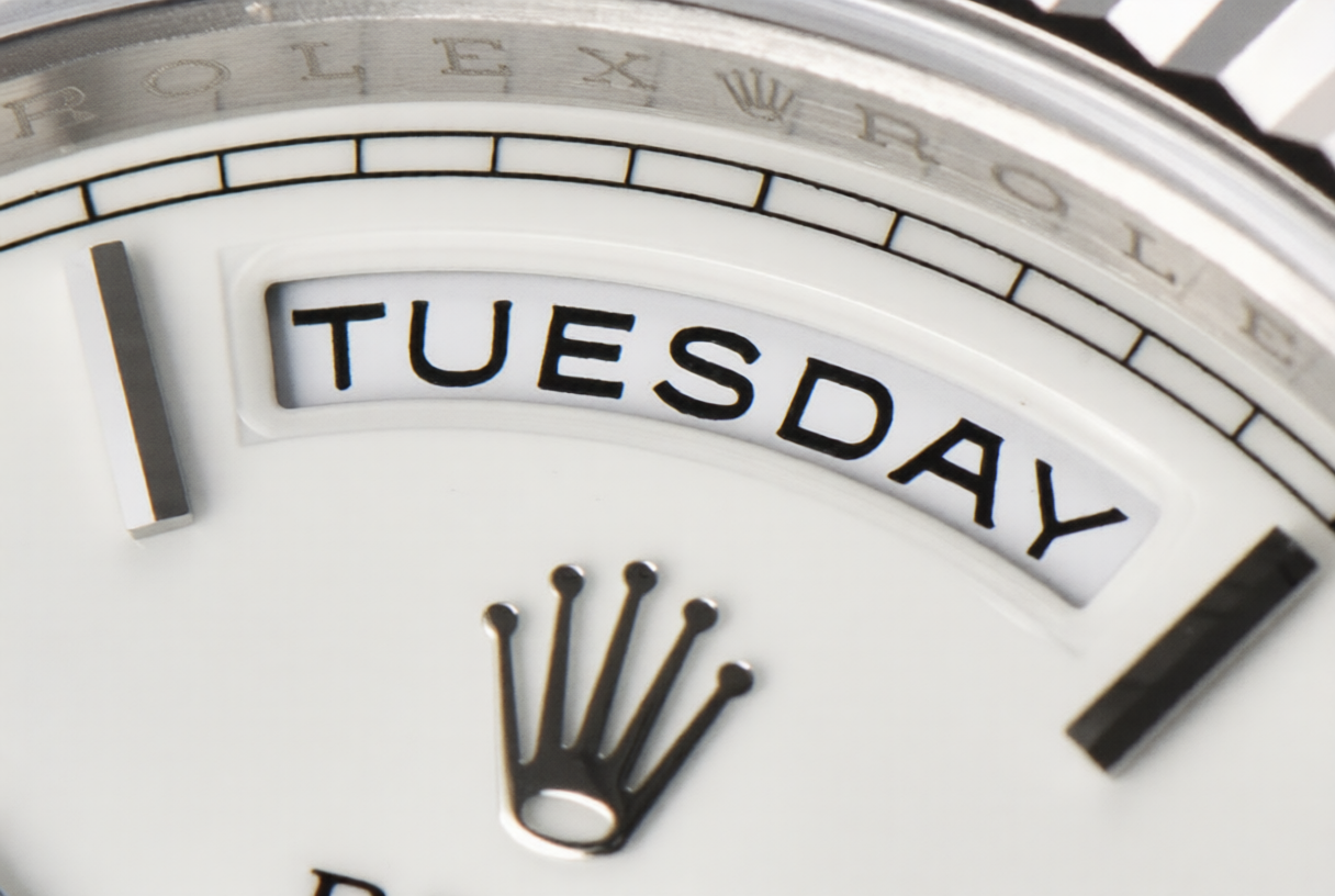 Rolex Day Date 40mm President Bracelet on White Roman Dial