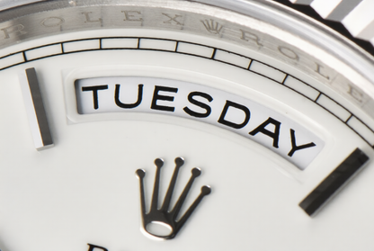 Rolex Day Date 40mm President Bracelet on White Roman Dial
