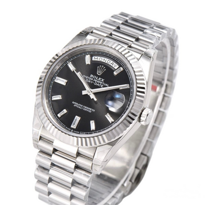 Rolex Day Date 40mm President Bracelet Black Crystal Dial