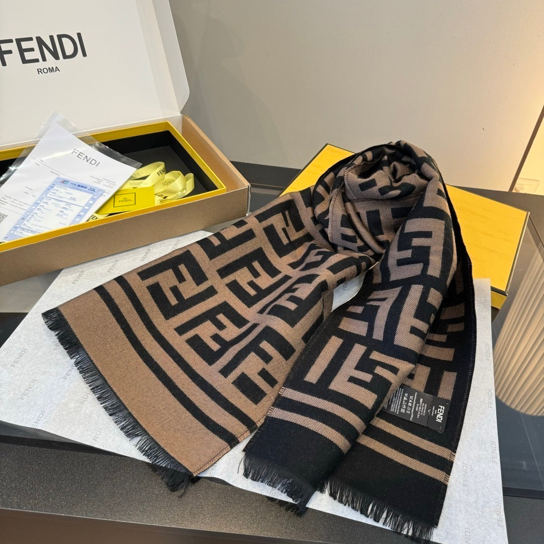 Fendi Wool Scarf "Brown"