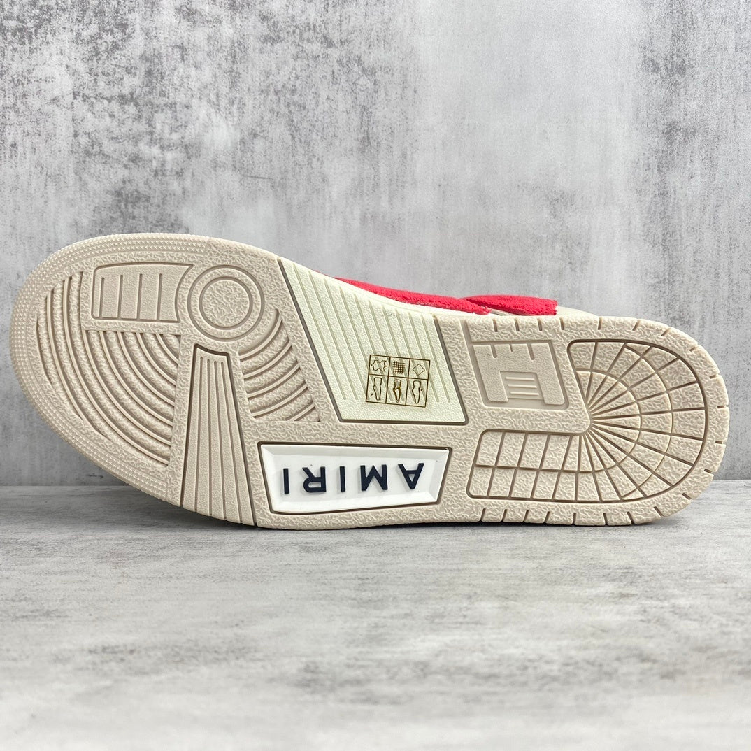 Amiri Skel Top Low "White Red Chenille"