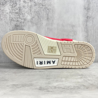 Amiri Skel Top Low "White Red Chenille"