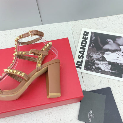 Valentino Rockstud Ankle Strap Sandal 90 mm "Beige"