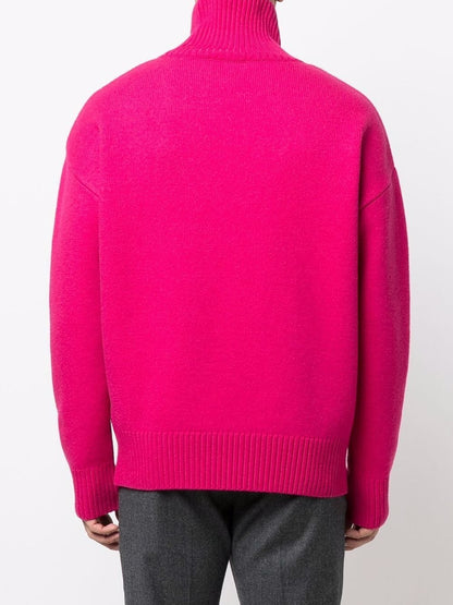 AMI Paris Ami De Coeur Turtleneck Sweater "Pink"