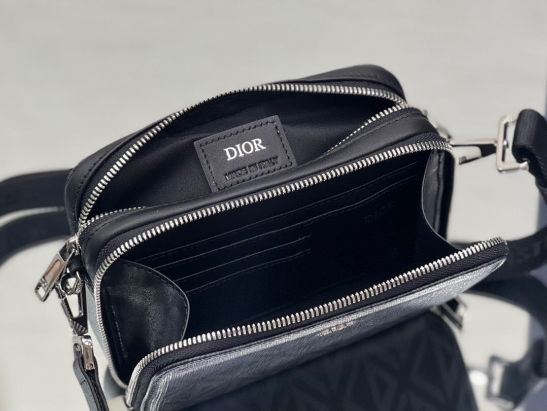 Dior CD Diamond Zipped Pouch with Strap