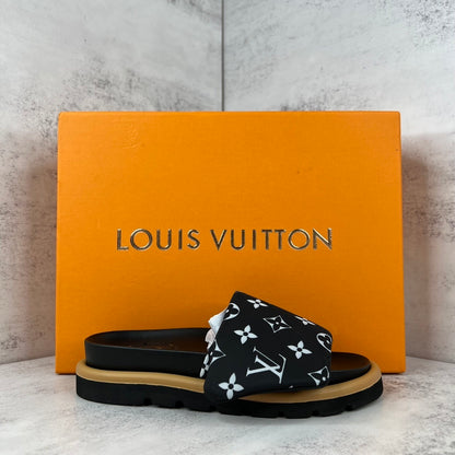 Louis Vuitton Slides "Black-White-Brown"