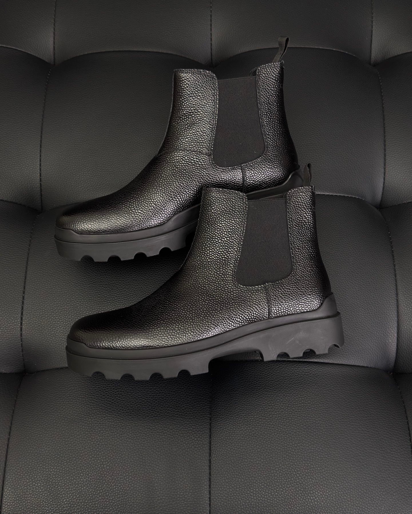 Prada Chelsea Leather Ankle Boots "Black"