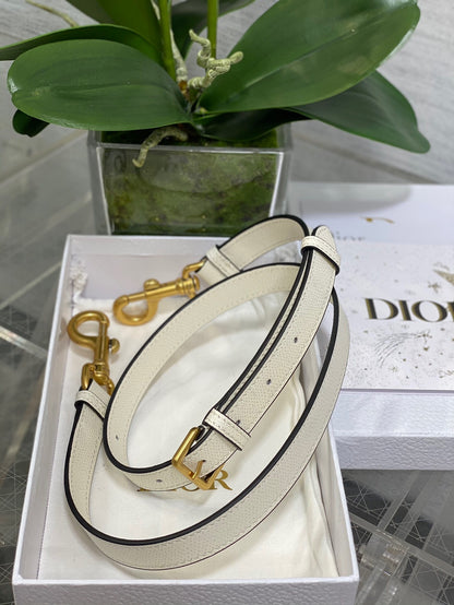 Dior Mini Saddle Bag with Strap "Latte Grained Calfskin"