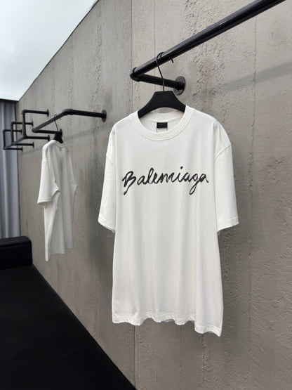 Balenciaga Script Logo T-Shirt "White"