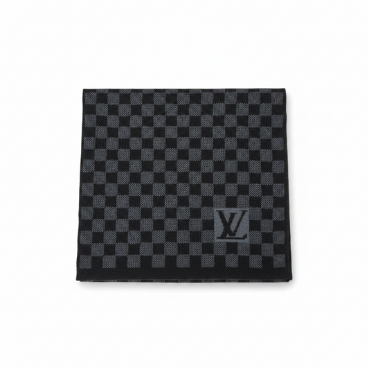Louis Vuitton Damier Wool Scarf "Black-Grey"