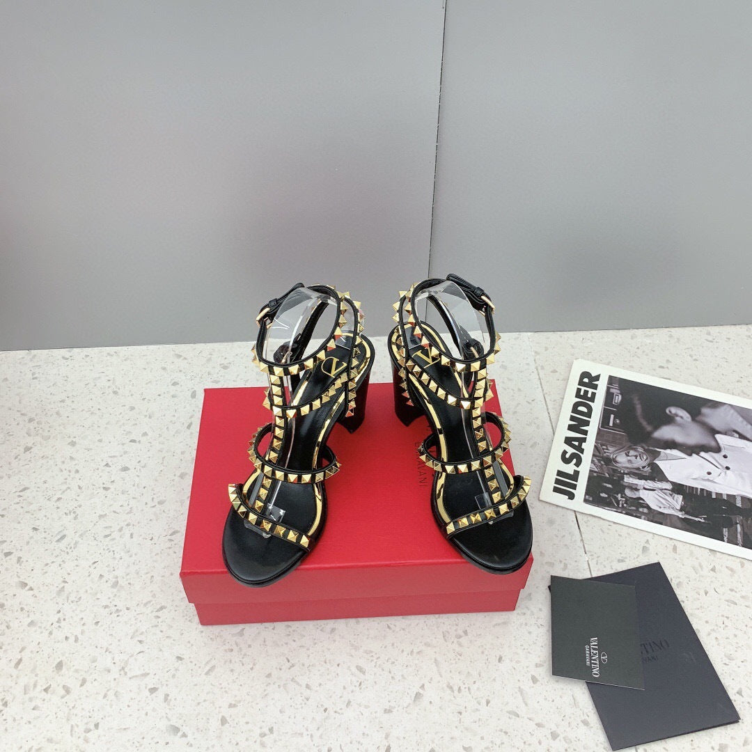 Valentino Rockstud Ankle Strap Sandal 90 mm "Black"
