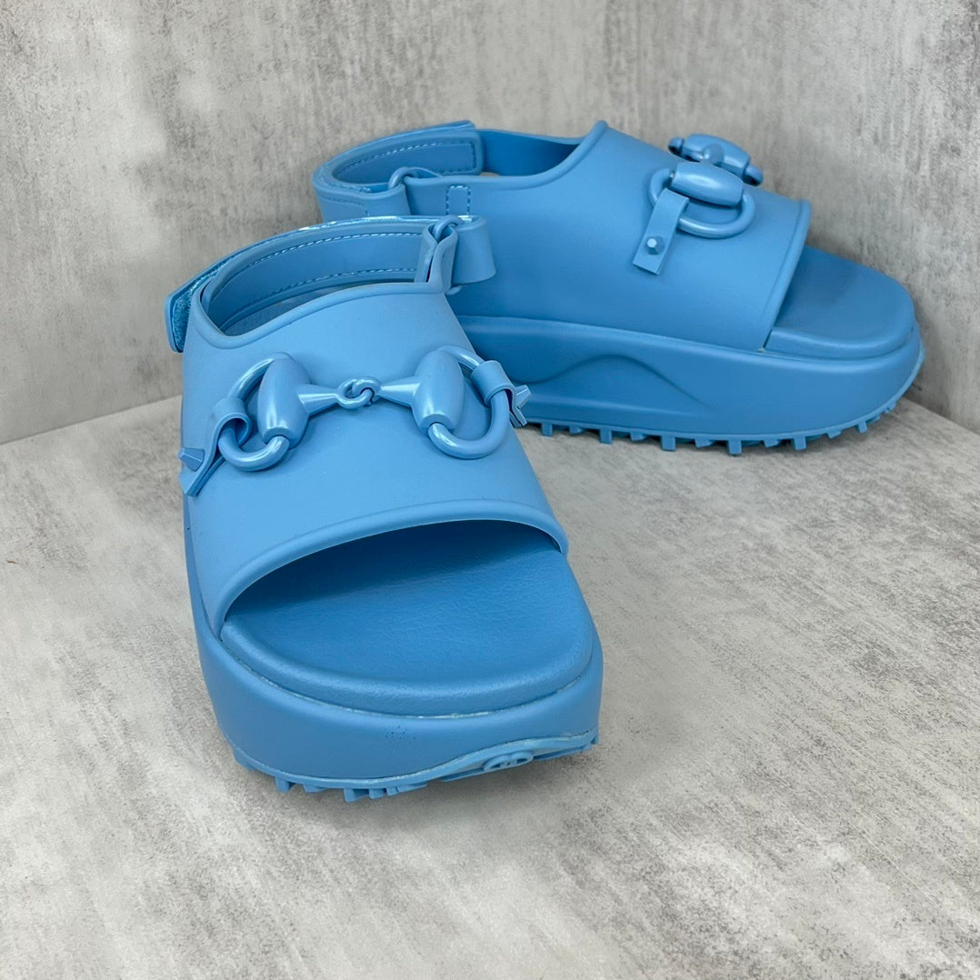 Gucci Horsebit Sandals "Blue"