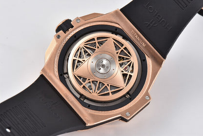 Hublot Big Bang Sang Bleu II Chrono 45mm Rose Gold Blue Rubber Strap Blue Dial