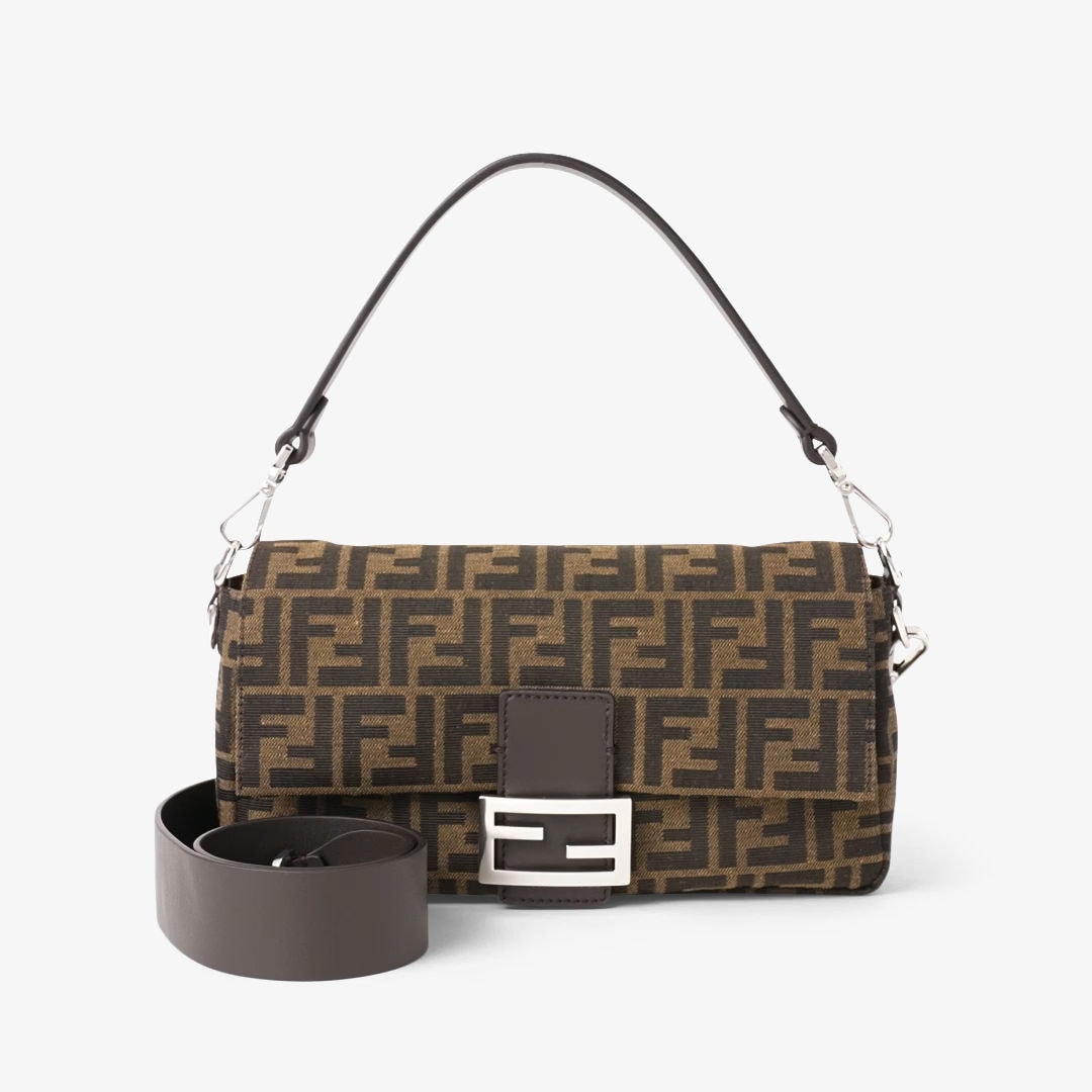 Fendi Baguette FF Jacquard Fabric Bag