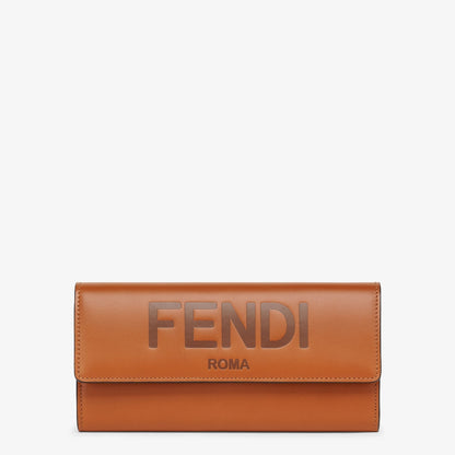 Fendi Roma Continental Brown Leather Wallet