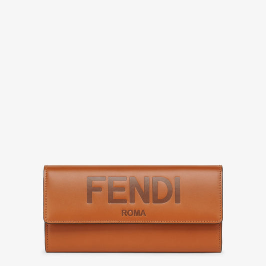 Fendi Roma Continental Brown Leather Wallet