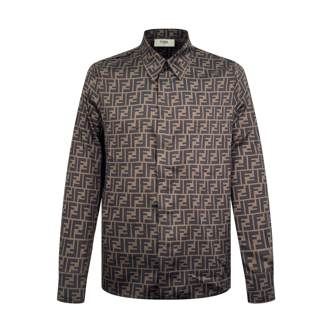 Fendi FF Monogram Shirt "Beige-Grey"