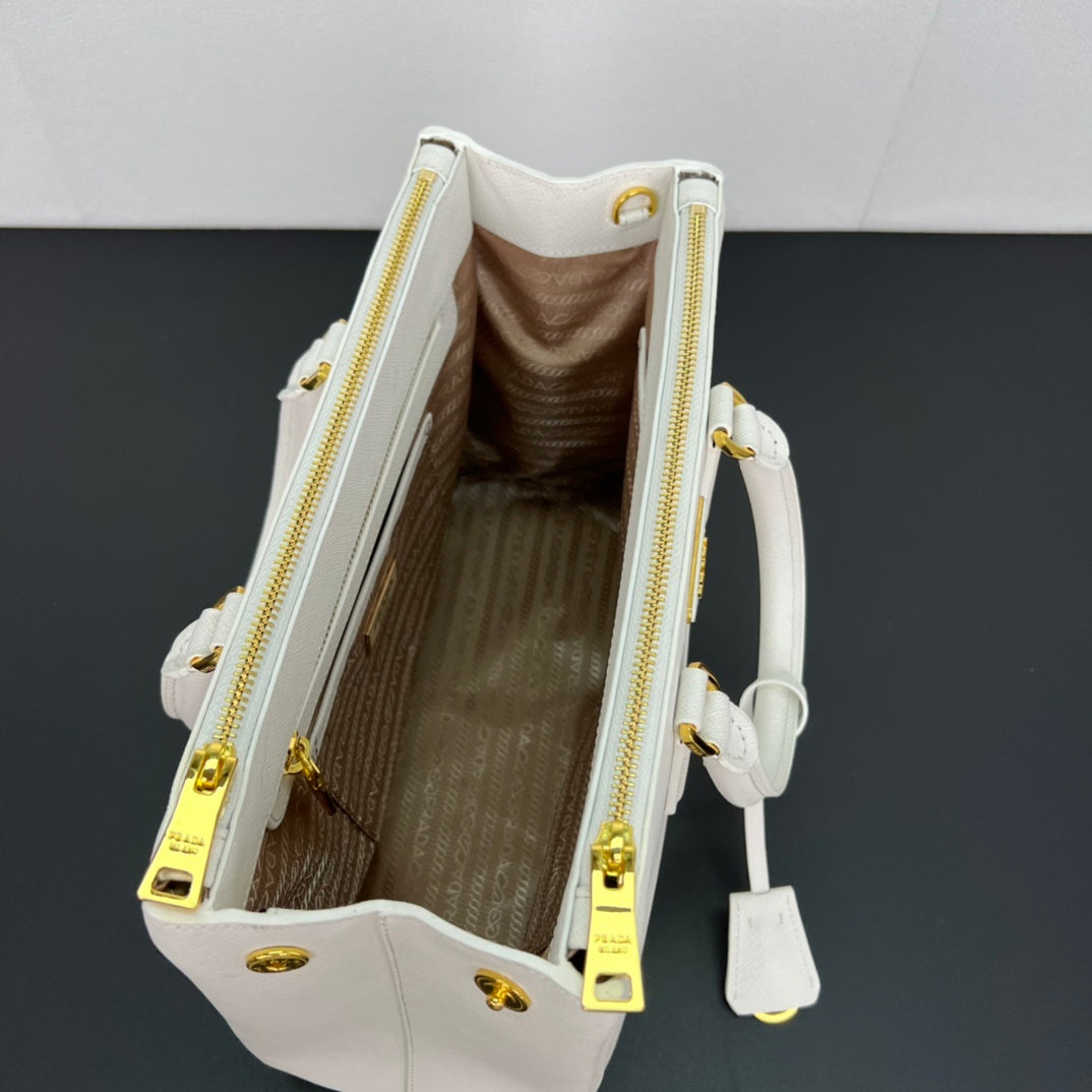 Prada Galleria Large Saffiano Leather Bag "Chalk White"