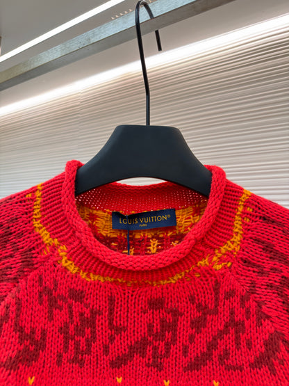 Louis Vuitton Jacquard Pullover "Lava Falls Red"
