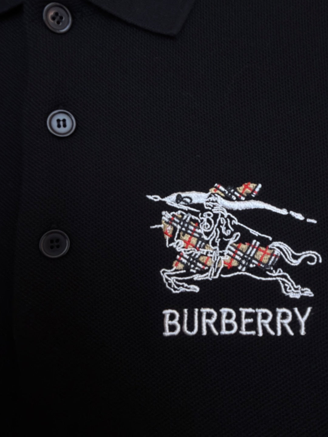 Burberry EKD Sketch Cotton Polo T-Shirt "Black"