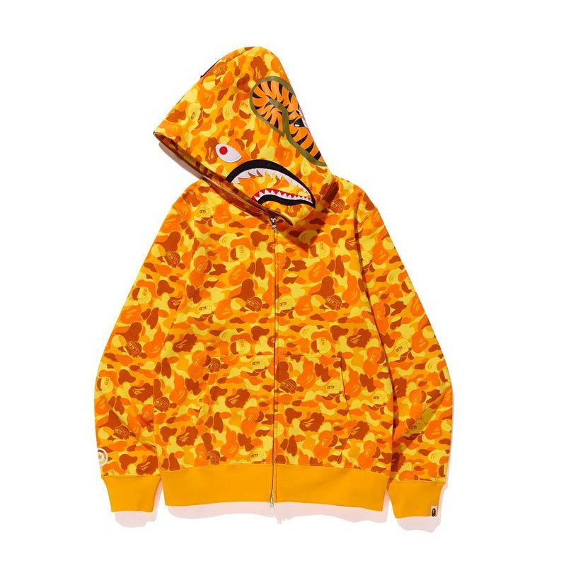 BAPE x PUBG Shark Full Zip Hoodie "Orange"