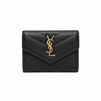 Yves Saint Laurent Compact Flap Cassendre Wallet Gold