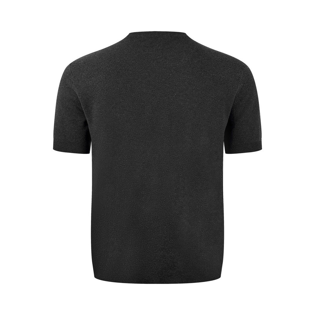 Gucci Silk Cotton T-Shirt with Gucci Intarsia "Grey"